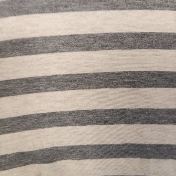 Chico's Modern Stripe 3/4 Sleeve Open Front Jacket - Picture 3 of 6